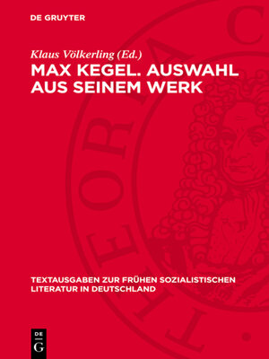 cover image of Max Kegel. Auswahl aus seinem Werk